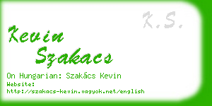 kevin szakacs business card